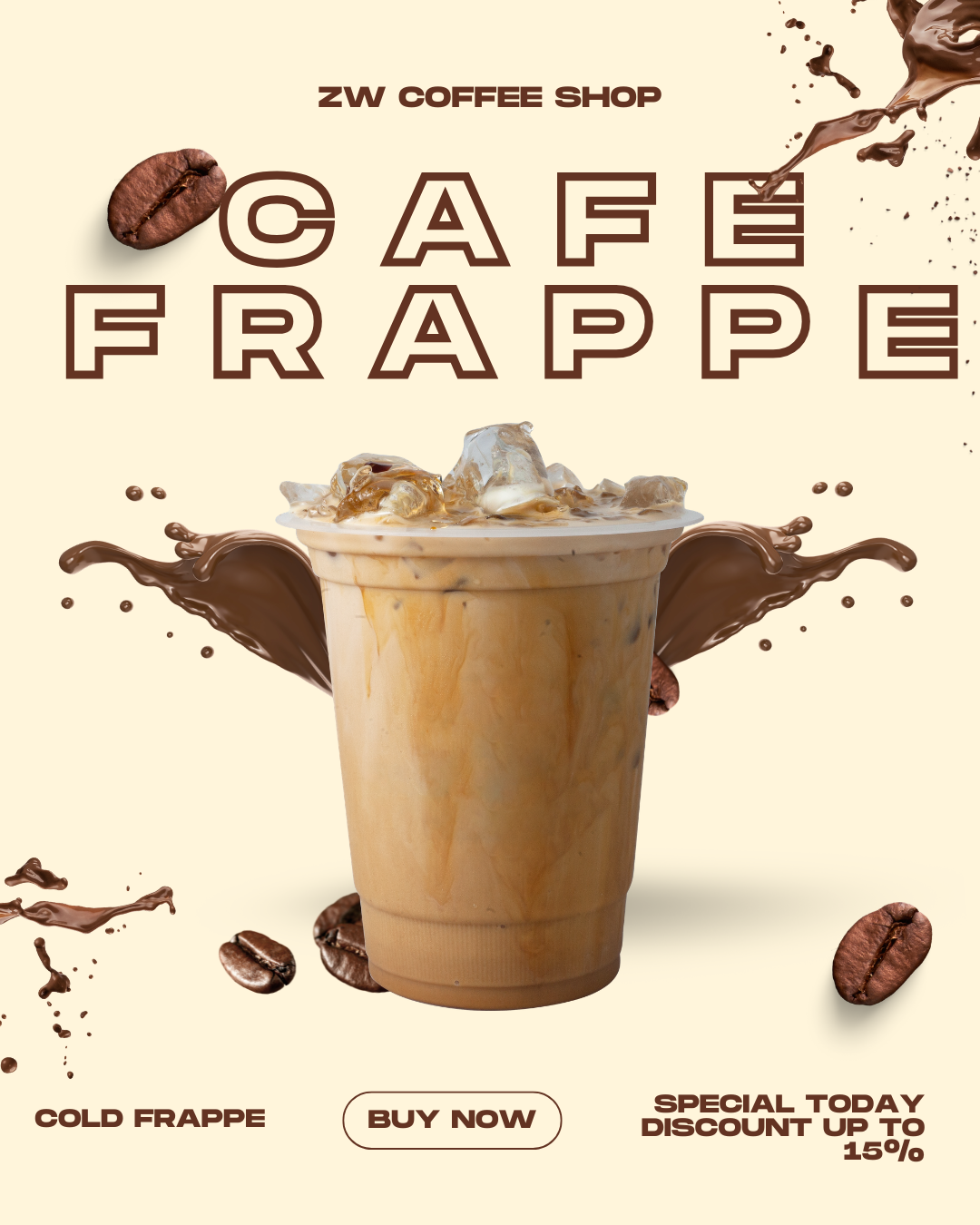 ZW Coffee Shop Cafe Frappe Poster
