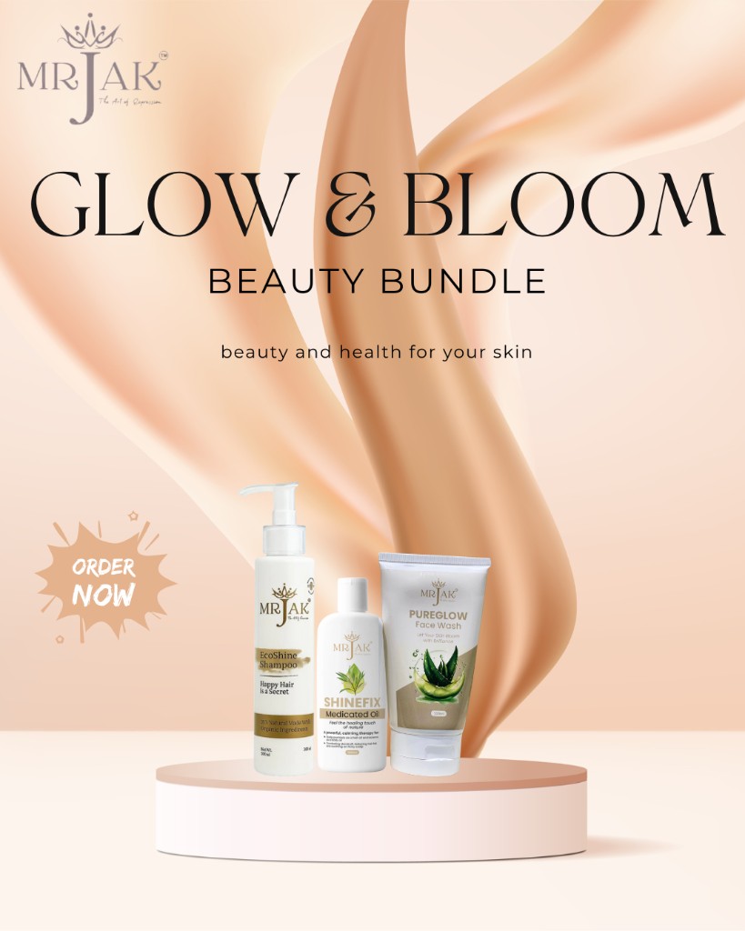 MR JAK Glow and Bloom beauty bundle campaign
