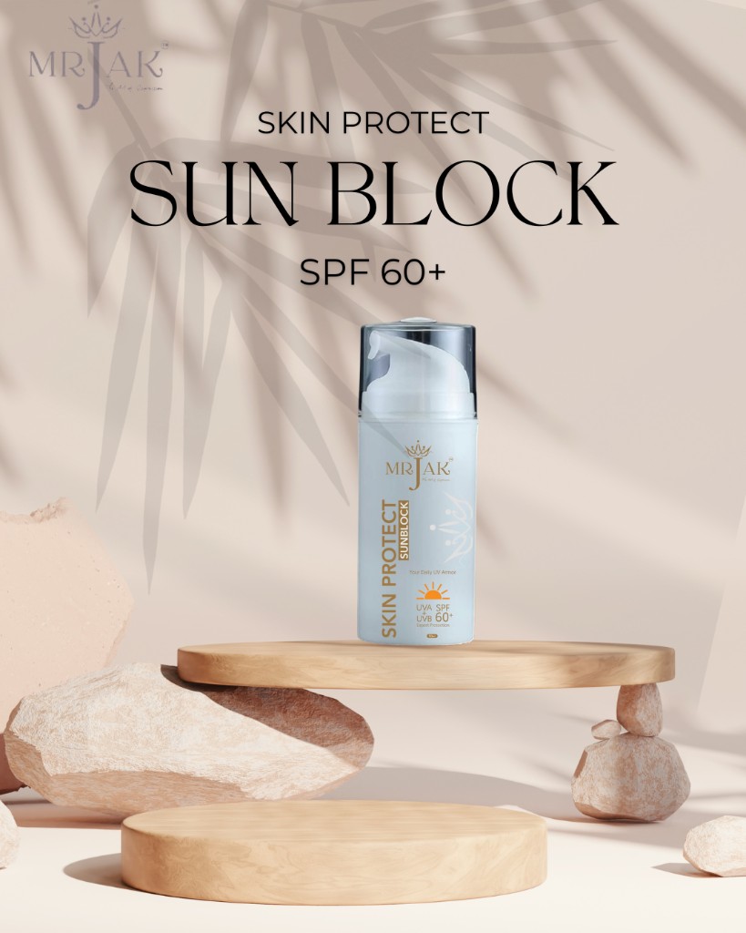 MR JAK Skin Protect sunblock SPF 60 product advertisement